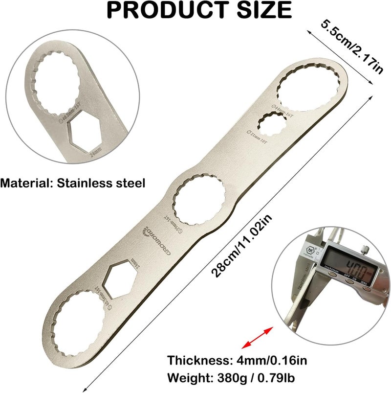 groword Multi -function Bottom Bracket Wrench，Suitable for BB wrench in 39 40.5 44mm outer diameter，16 Notch - Image 2